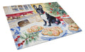 French Bulldog Christmas Cookies Cutting Board Tempered Glass Kitchen Cutting Surface, Heat Resistant Chopping, Non-Slip Feet, Food Prep & Serving