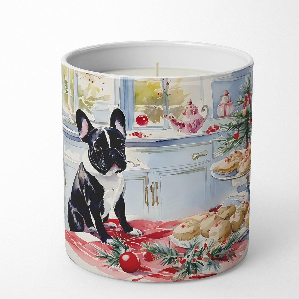 French Bulldog Christmas Cookies Decorative Soy Candle Nature Soy Wax Essential Oil Home Decor Ideal for Bedroom Kitchen Bath Office Gift, 10 oz