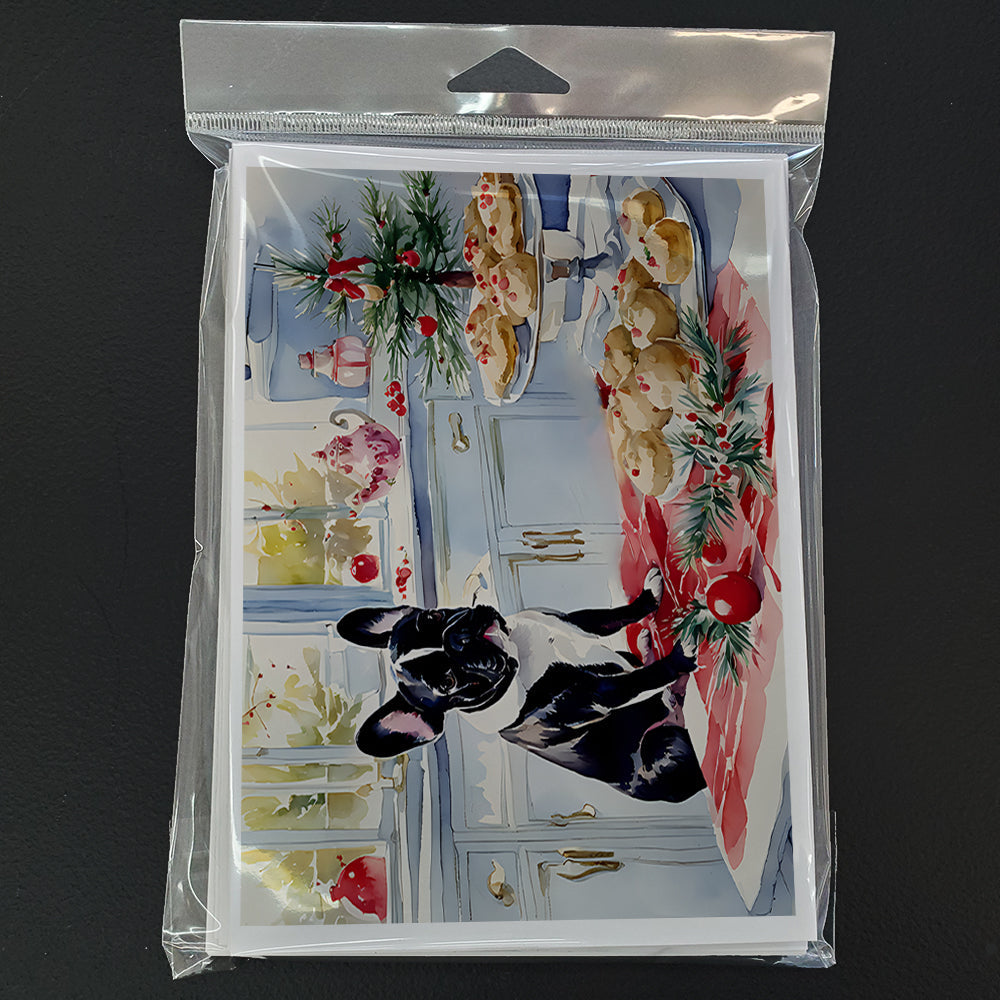 French Bulldog Christmas Cookies Greeting Cards Pack of 8 Blank Cards with Envelopes Whimsical A7 Size 5x7