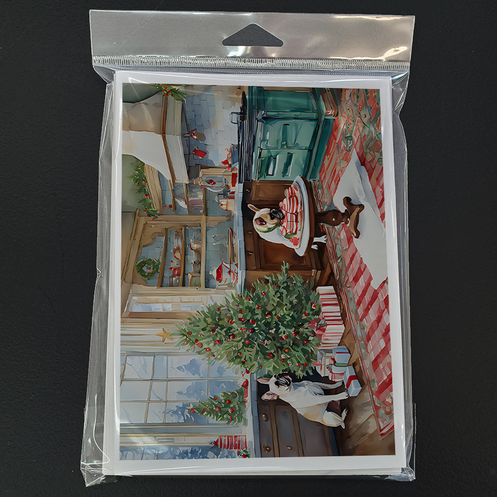 French Bulldog Christmas Cookies Greeting Cards Pack of 8 Blank Cards with Envelopes Whimsical A7 Size 5x7