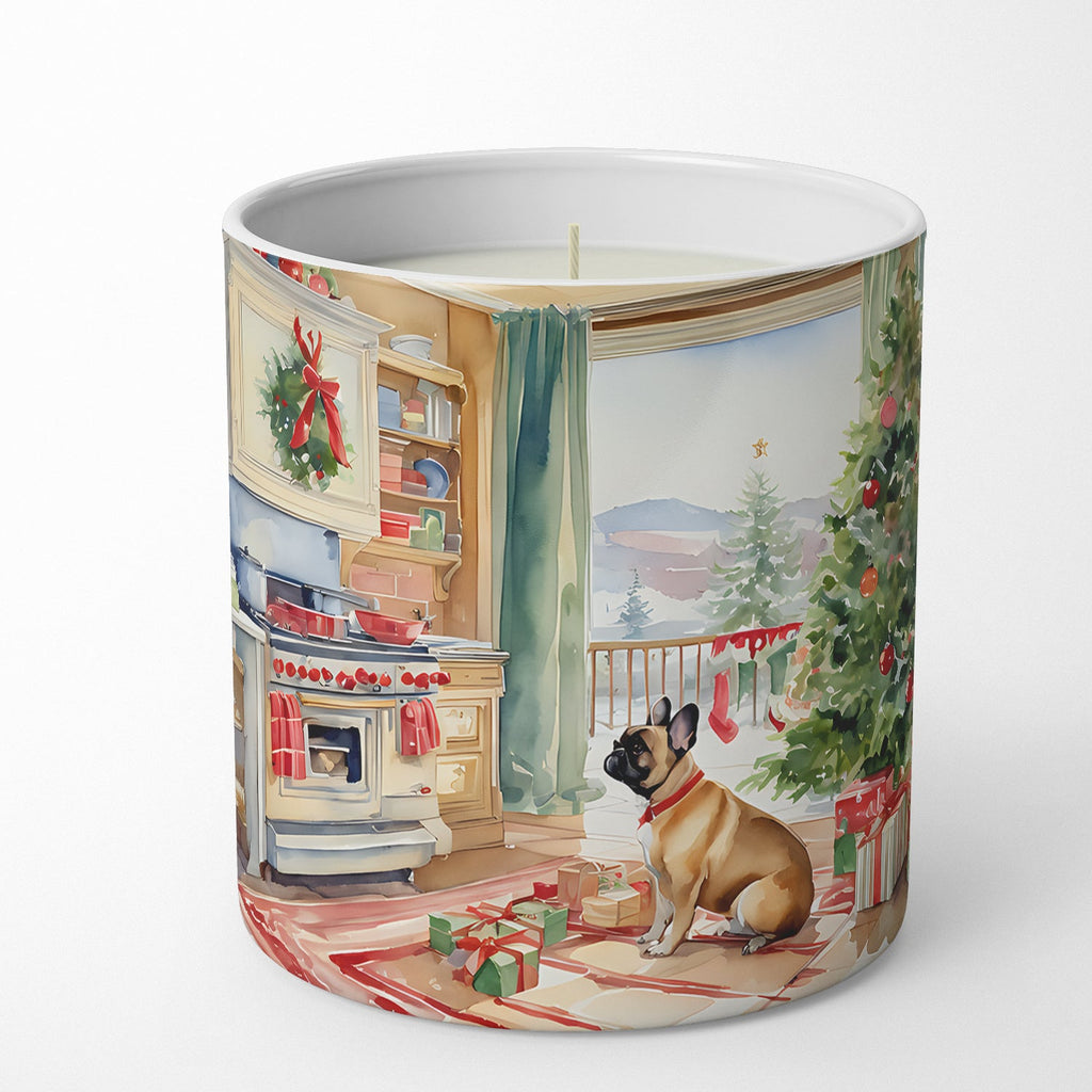 French Bulldog Christmas Cookies Decorative Soy Candle Nature Soy Wax Essential Oil Home Decor Ideal for Bedroom Kitchen Bath Office Gift, 10 oz