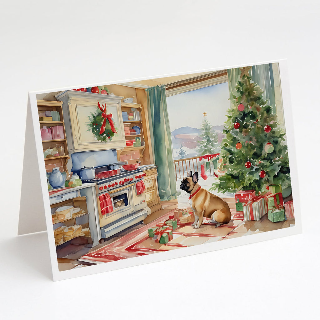 French Bulldog Christmas Cookies Greeting Cards Pack of 8 Blank Cards with Envelopes Whimsical A7 Size 5x7