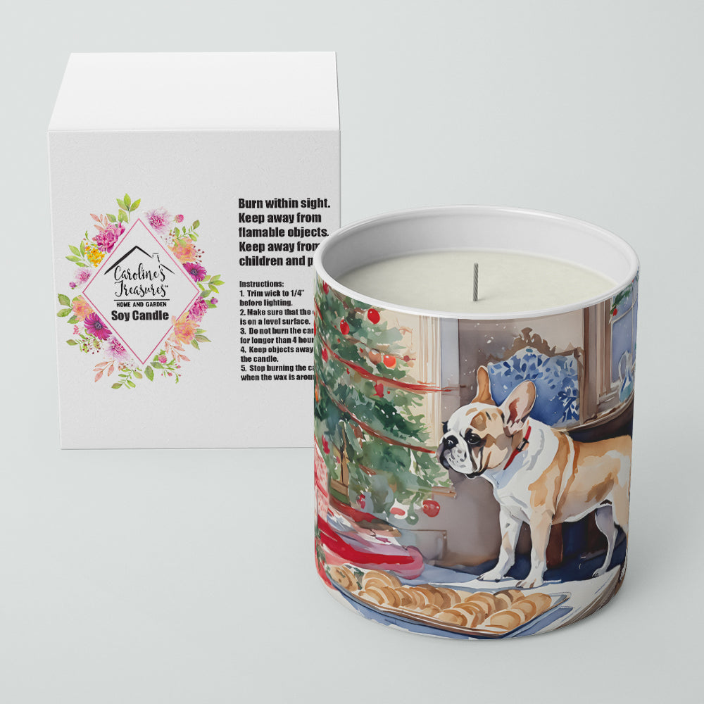 French Bulldog Christmas Cookies Decorative Soy Candle Nature Soy Wax Essential Oil Home Decor Ideal for Bedroom Kitchen Bath Office Gift, 10 oz