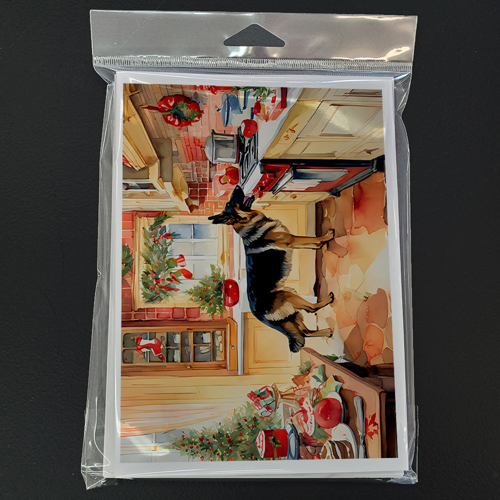 German Shepherd Christmas Cookies Greeting Cards Pack of 8 Blank Cards with Envelopes Whimsical A7 Size 5x7