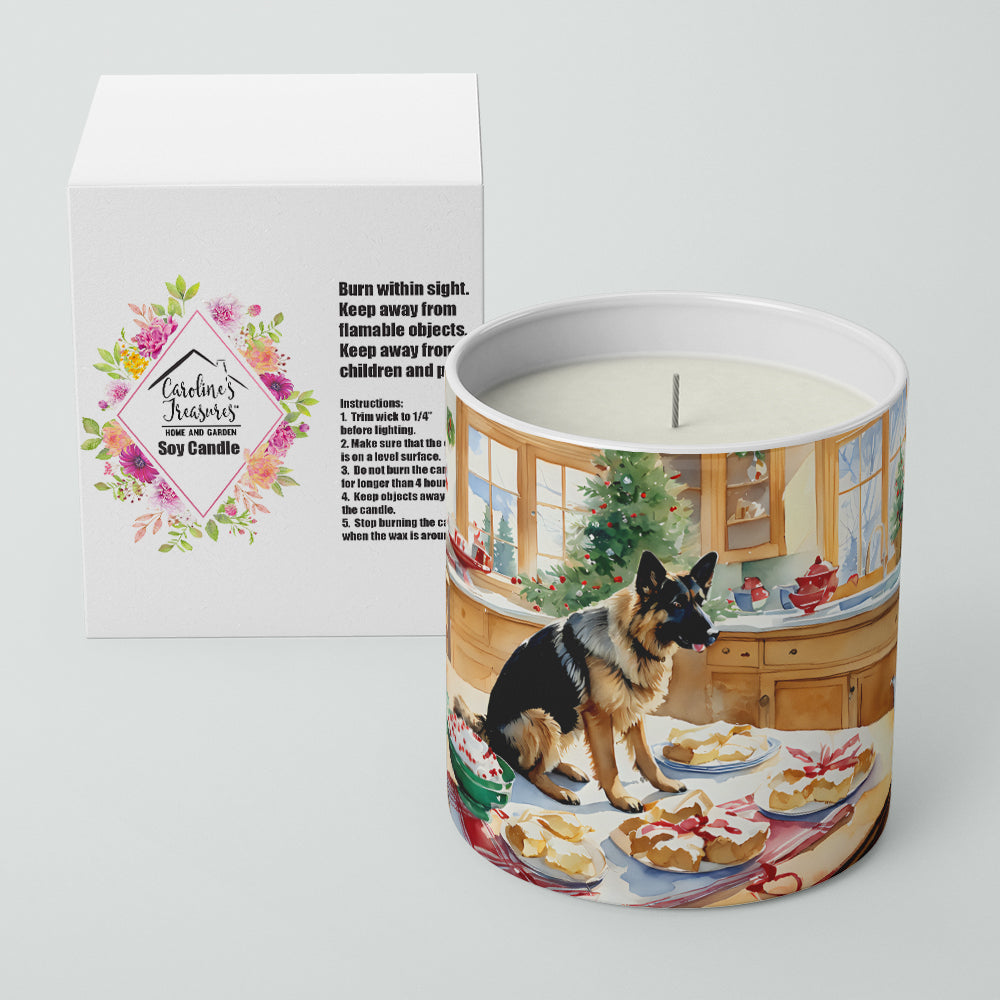 German Shepherd Christmas Cookies Decorative Soy Candle Nature Soy Wax Essential Oil Home Decor Ideal for Bedroom Kitchen Bath Office Gift, 10 oz