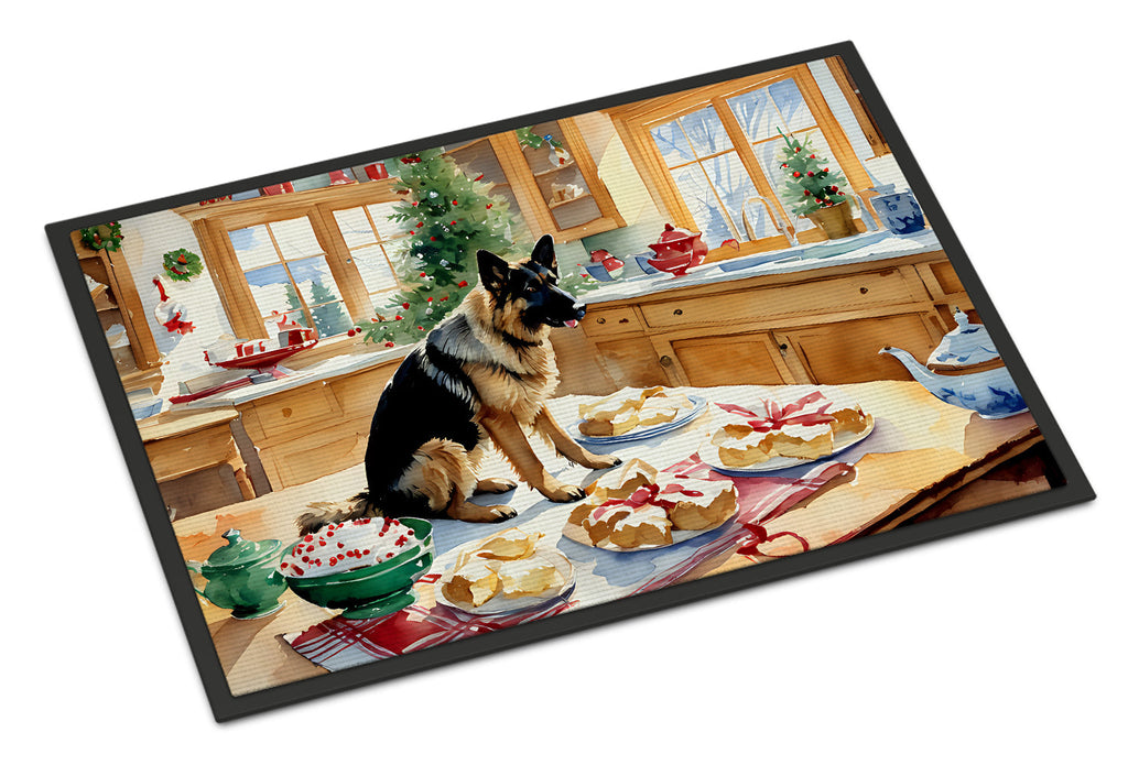 German Shepherd Christmas Cookies Doormat Indoor Outdoor 24H X 36W Front Door Mat Rugs for Entryway, Non Slip Washable Low Pile,