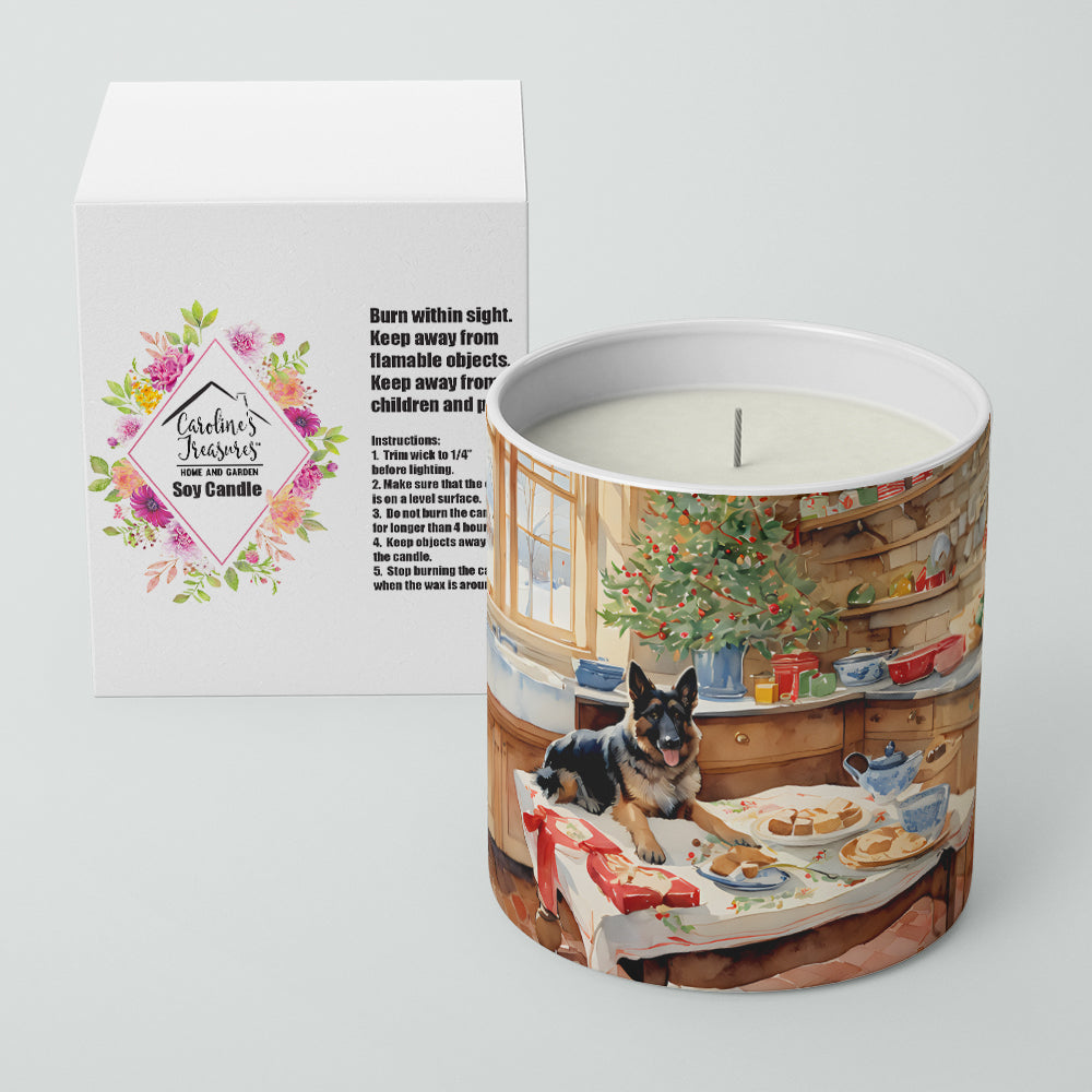 German Shepherd Christmas Cookies Decorative Soy Candle Nature Soy Wax Essential Oil Home Decor Ideal for Bedroom Kitchen Bath Office Gift, 10 oz