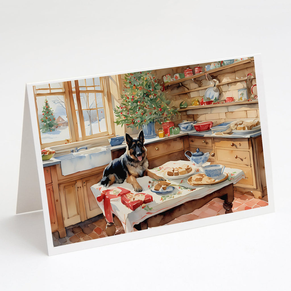 German Shepherd Christmas Cookies Greeting Cards Pack of 8 Blank Cards with Envelopes Whimsical A7 Size 5x7
