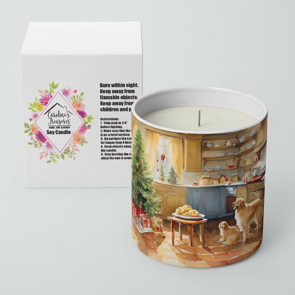 Golden Retriever Christmas Cookies Decorative Soy Candle Nature Soy Wax Essential Oil Home Decor Ideal for Bedroom Kitchen Bath Office Gift, 10 oz