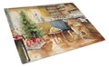 Golden Retriever Christmas Cookies Cutting Board Tempered Glass Kitchen Cutting Surface, Heat Resistant Chopping, Non-Slip Feet, Food Prep & Serving
