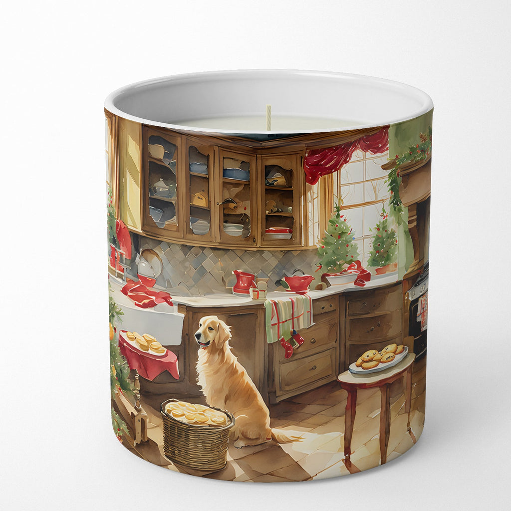 Golden Retriever Christmas Cookies Decorative Soy Candle Nature Soy Wax Essential Oil Home Decor Ideal for Bedroom Kitchen Bath Office Gift, 10 oz