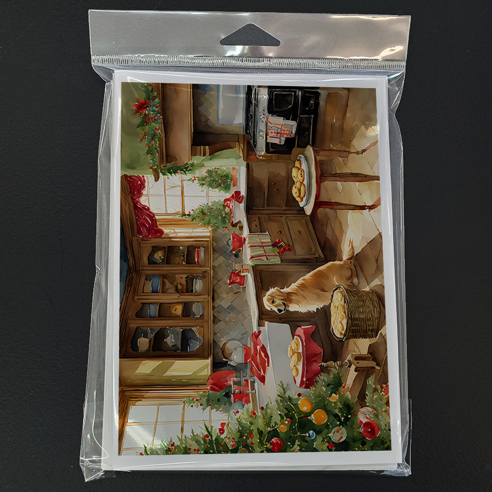 Golden Retriever Christmas Cookies Greeting Cards Pack of 8 Blank Cards with Envelopes Whimsical A7 Size 5x7