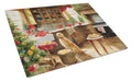 Golden Retriever Christmas Cookies Cutting Board Tempered Glass Kitchen Cutting Surface, Heat Resistant Chopping, Non-Slip Feet, Food Prep & Serving