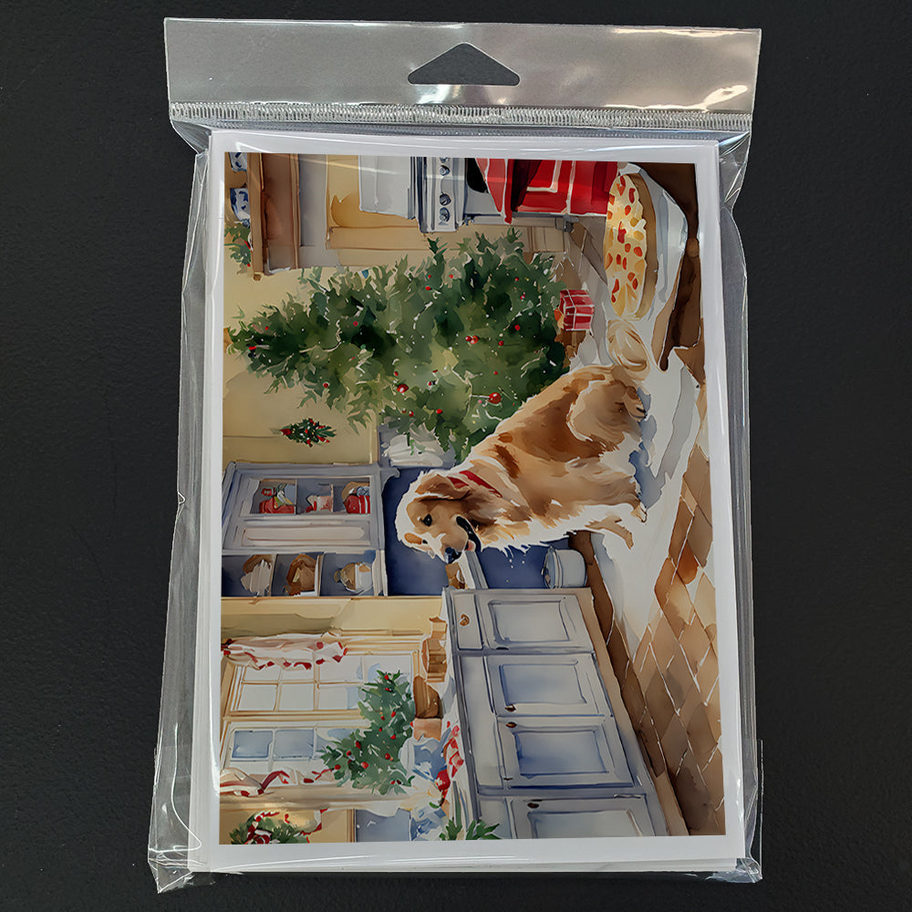 Golden Retriever Christmas Cookies Greeting Cards Pack of 8 Blank Cards with Envelopes Whimsical A7 Size 5x7