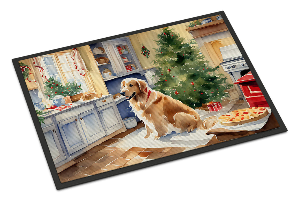 Golden Retriever Christmas Cookies Doormat Indoor Outdoor 24H X 36W Front Door Mat Rugs for Entryway, Non Slip Washable Low Pile,