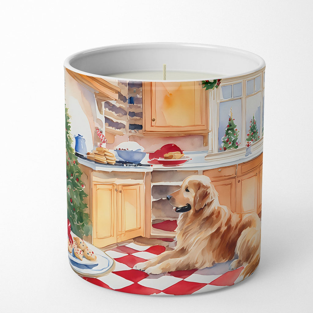 Golden Retriever Christmas Cookies Decorative Soy Candle Nature Soy Wax Essential Oil Home Decor Ideal for Bedroom Kitchen Bath Office Gift, 10 oz