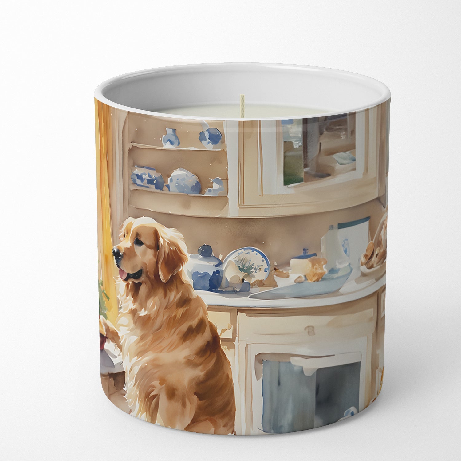 Golden Retriever Christmas Cookies Decorative Soy Candle Nature Soy Wax Essential Oil Home Decor Ideal for Bedroom Kitchen Bath Office Gift, 10 oz