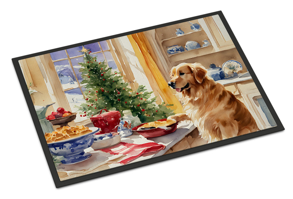 Golden Retriever Christmas Cookies Doormat Indoor Outdoor 24H X 36W Front Door Mat Rugs for Entryway, Non Slip Washable Low Pile,