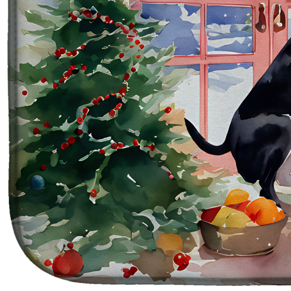 Great Dane Christmas Cookies Dish Drying Mat Absorbent Dish Drying Mat Pad for Kitchen Counter Dish Drainer Mat for Countertop, 14 x 21", Multicolor
