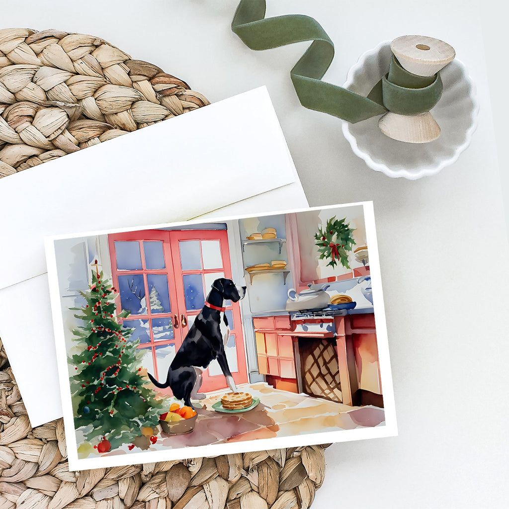 Great Dane Christmas Cookies Greeting Cards Pack of 8 Blank Cards with Envelopes Whimsical A7 Size 5x7