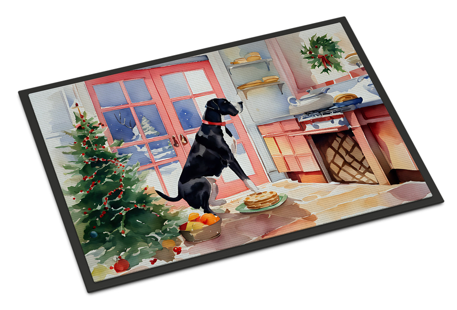 Great Dane Christmas Cookies Doormat Indoor Outdoor 18H X 27W Front Door Mat Rugs for Entryway, Non Slip Washable