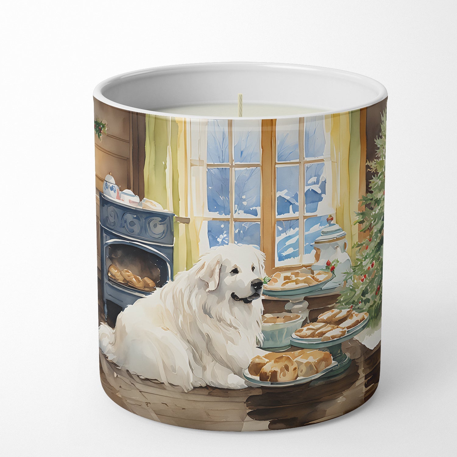 Great Pyrenees Christmas Cookies Decorative Soy Candle Nature Soy Wax Essential Oil Home Decor Ideal for Bedroom Kitchen Bath Office Gift, 10 oz
