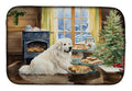 Great Pyrenees Christmas Cookies Dish Drying Mat Absorbent Dish Drying Mat Pad for Kitchen Counter Dish Drainer Mat for Countertop, 14 x 21", Multicolor