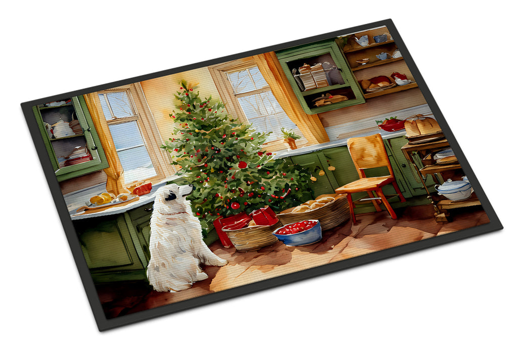 Great Pyrenees Christmas Cookies Doormat Indoor Outdoor 18H X 27W Front Door Mat Rugs for Entryway, Non Slip Washable