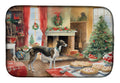 Greyhound Christmas Cookies Dish Drying Mat Absorbent Dish Drying Mat Pad for Kitchen Counter Dish Drainer Mat for Countertop, 14 x 21", Multicolor