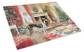 Greyhound Christmas Cookies Cutting Board Tempered Glass Kitchen Cutting Surface, Heat Resistant Chopping, Non-Slip Feet, Food Prep & Serving