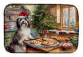 Havanese Christmas Cookies Dish Drying Mat Absorbent Dish Drying Mat Pad for Kitchen Counter Dish Drainer Mat for Countertop, 14 x 21", Multicolor