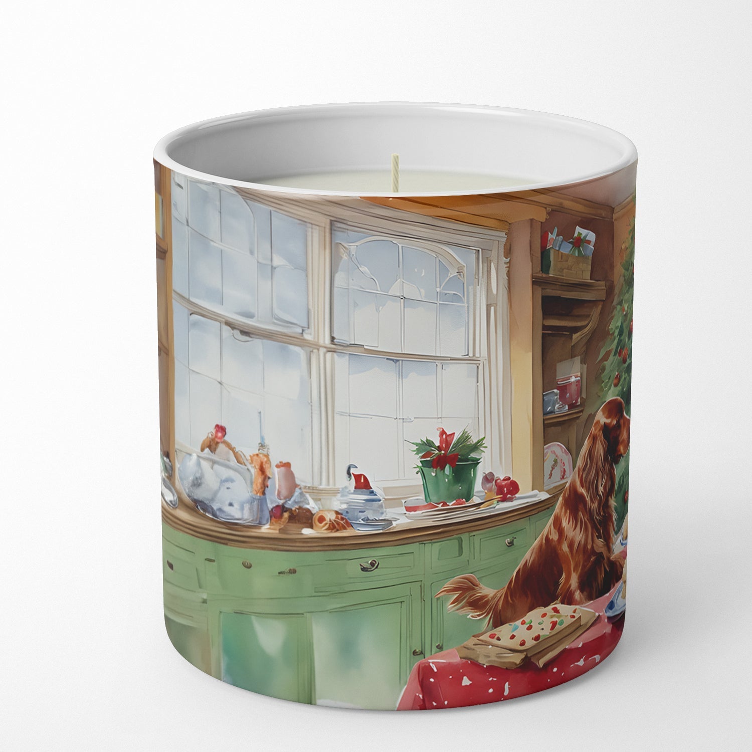 Irish Setter Christmas Cookies Decorative Soy Candle Nature Soy Wax Essential Oil Home Decor Ideal for Bedroom Kitchen Bath Office Gift, 10 oz