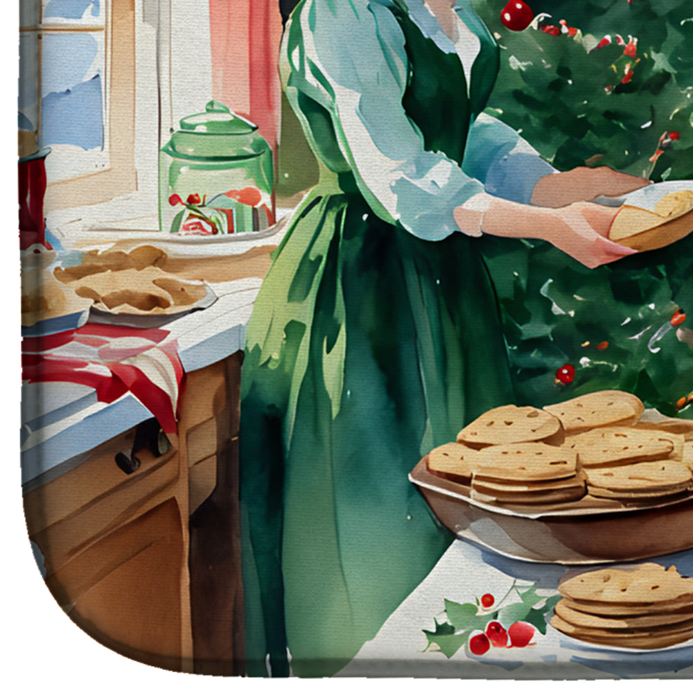 Irish Setter Christmas Cookies Dish Drying Mat Absorbent Dish Drying Mat Pad for Kitchen Counter Dish Drainer Mat for Countertop, 14 x 21", Multicolor