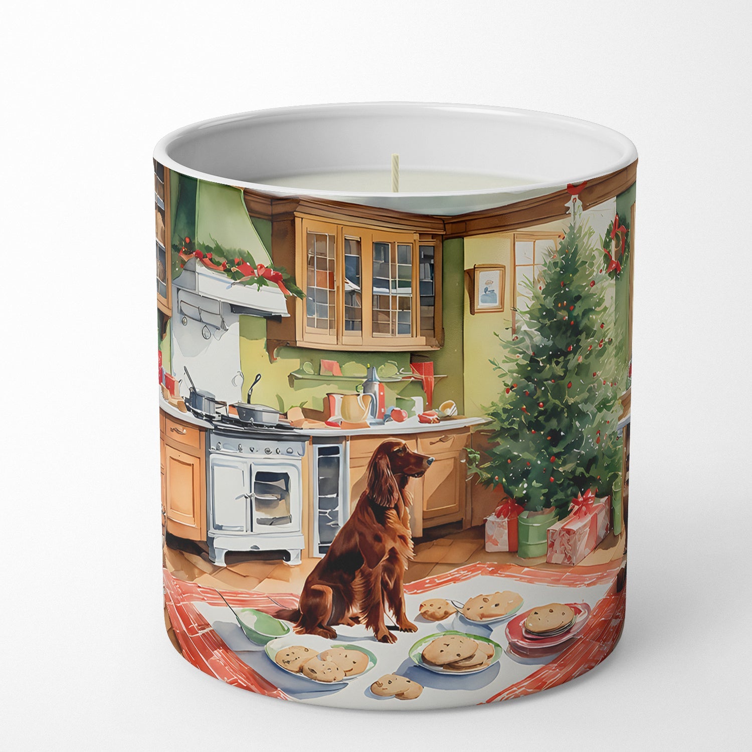 Irish Setter Christmas Cookies Decorative Soy Candle Nature Soy Wax Essential Oil Home Decor Ideal for Bedroom Kitchen Bath Office Gift, 10 oz
