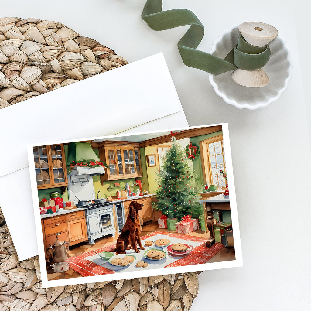 Irish Setter Christmas Cookies Greeting Cards Pack of 8 Blank Cards with Envelopes Whimsical A7 Size 5x7