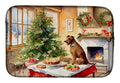 Irish Terrier Christmas Cookies Dish Drying Mat Absorbent Dish Drying Mat Pad for Kitchen Counter Dish Drainer Mat for Countertop, 14 x 21", Multicolor