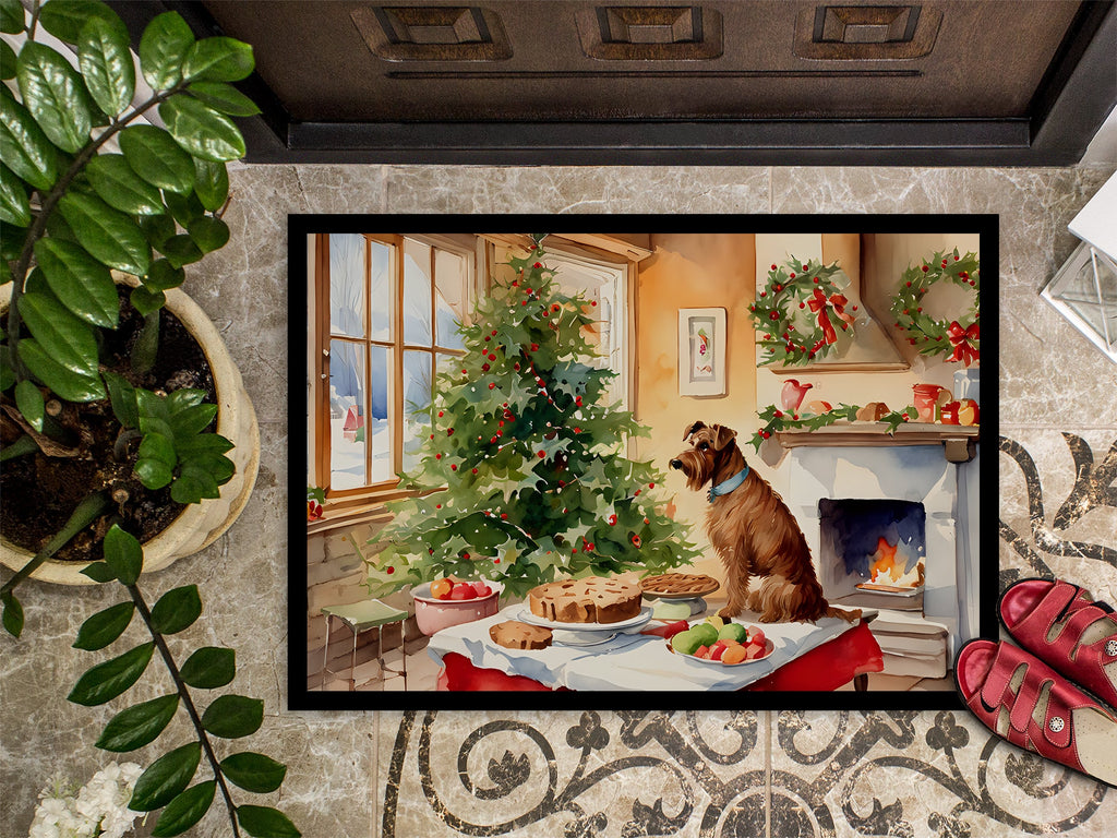 Irish Terrier Christmas Cookies Doormat Indoor Outdoor 24H X 36W Front Door Mat Rugs for Entryway, Non Slip Washable Low Pile,