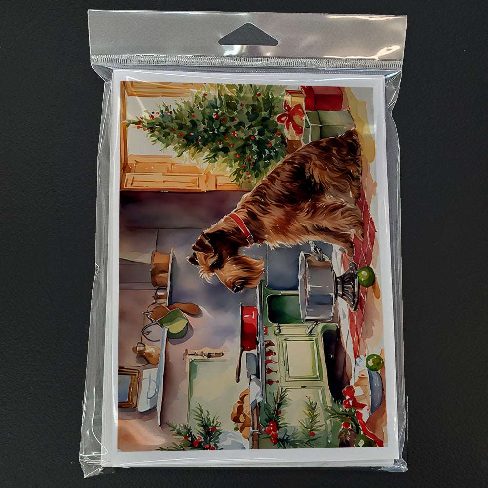 Irish Terrier Christmas Cookies Greeting Cards Pack of 8 Blank Cards with Envelopes Whimsical A7 Size 5x7