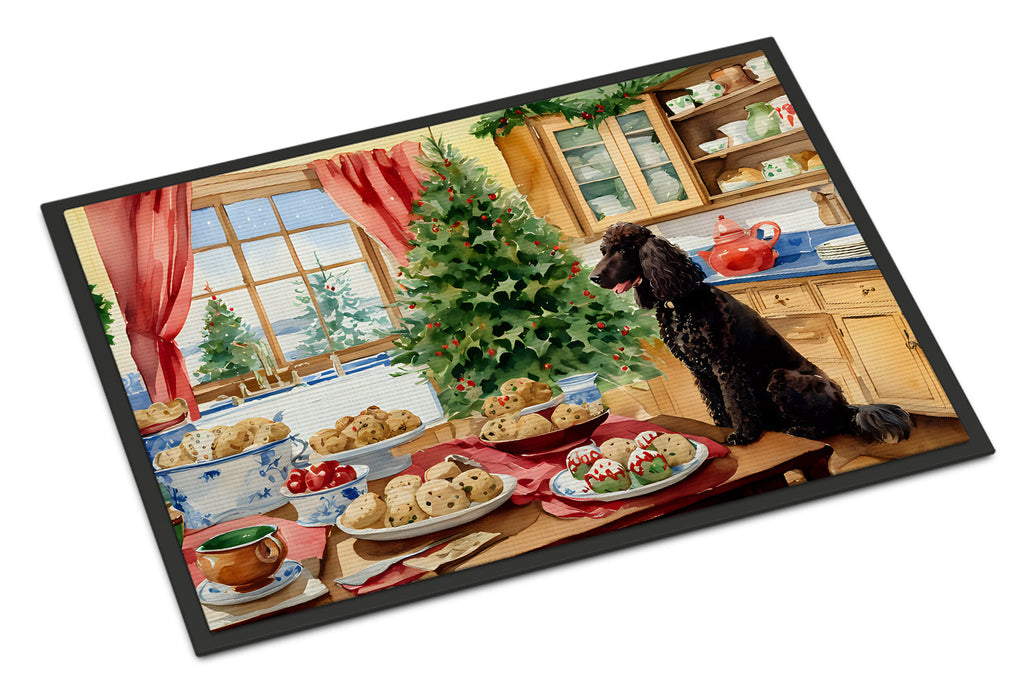 Irish Water Spaniel Christmas Cookies Doormat Indoor Outdoor 24H X 36W Front Door Mat Rugs for Entryway, Non Slip Washable Low Pile,