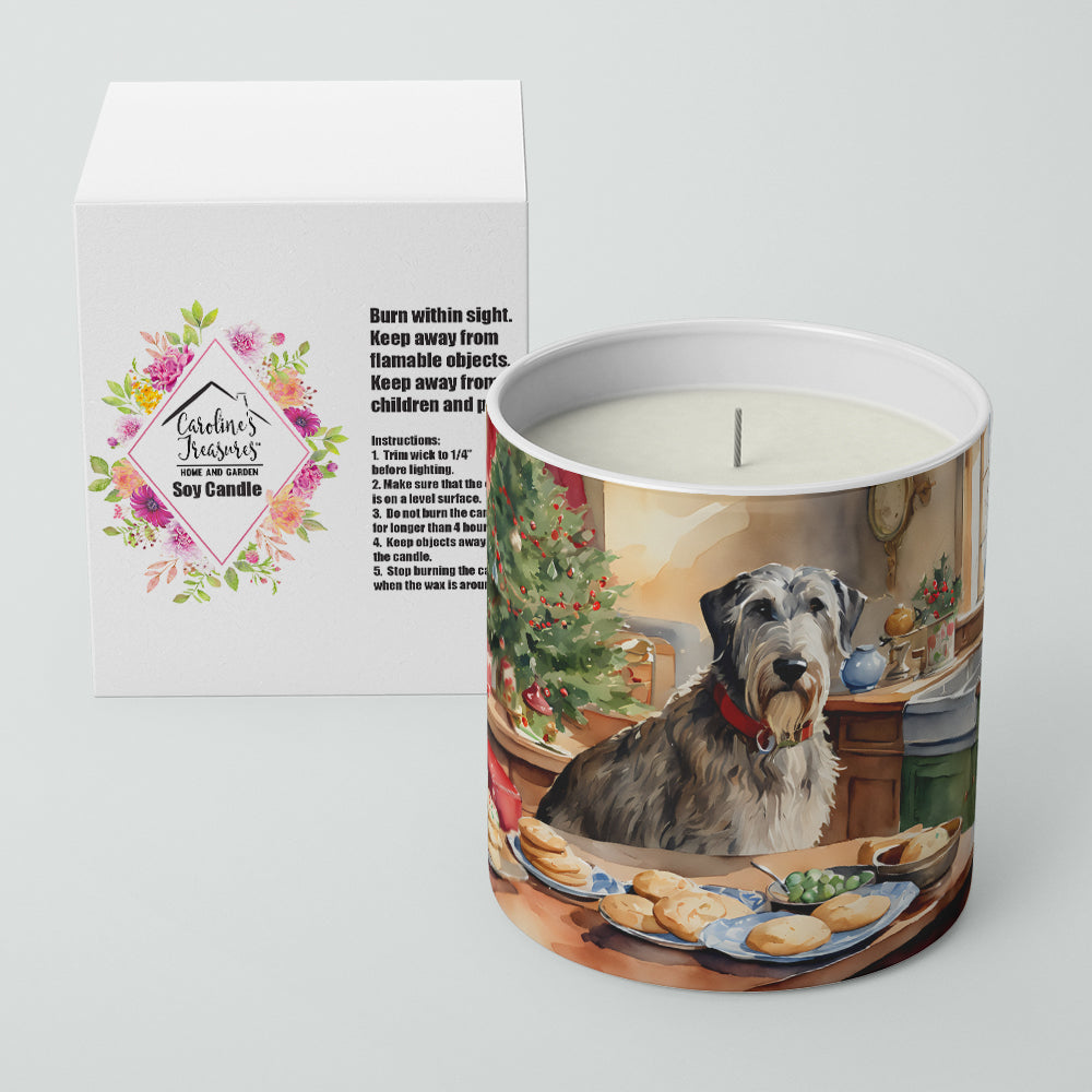 Irish Wolfhound Christmas Cookies Decorative Soy Candle Nature Soy Wax Essential Oil Home Decor Ideal for Bedroom Kitchen Bath Office Gift, 10 oz