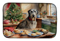 Irish Wolfhound Christmas Cookies Dish Drying Mat Absorbent Dish Drying Mat Pad for Kitchen Counter Dish Drainer Mat for Countertop, 14 x 21", Multicolor