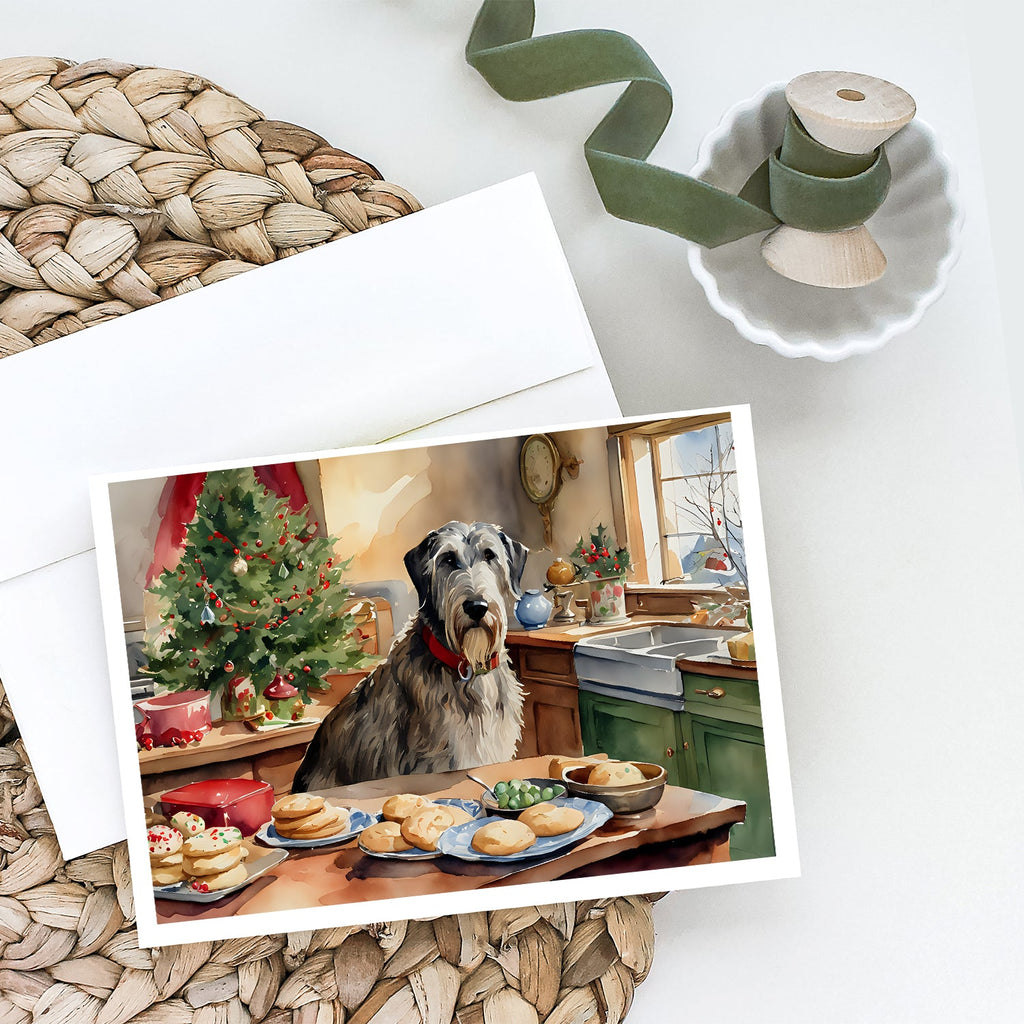 Irish Wolfhound Christmas Cookies Greeting Cards Pack of 8 Blank Cards with Envelopes Whimsical A7 Size 5x7