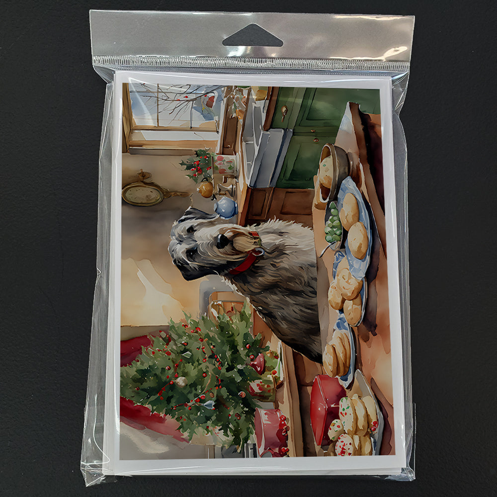 Irish Wolfhound Christmas Cookies Greeting Cards Pack of 8 Blank Cards with Envelopes Whimsical A7 Size 5x7