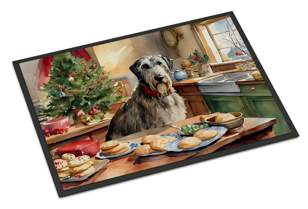 Irish Wolfhound Christmas Cookies Doormat Indoor Outdoor 24H X 36W Front Door Mat Rugs for Entryway, Non Slip Washable Low Pile,