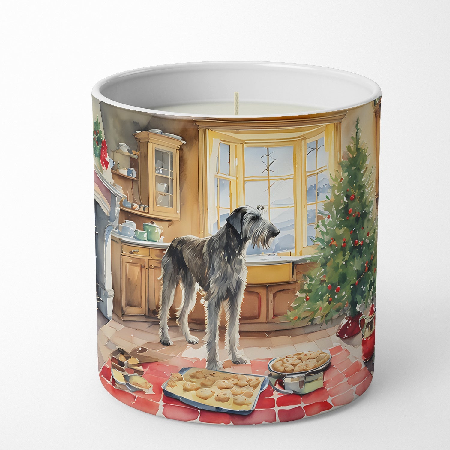 Irish Wolfhound Christmas Cookies Decorative Soy Candle Nature Soy Wax Essential Oil Home Decor Ideal for Bedroom Kitchen Bath Office Gift, 10 oz