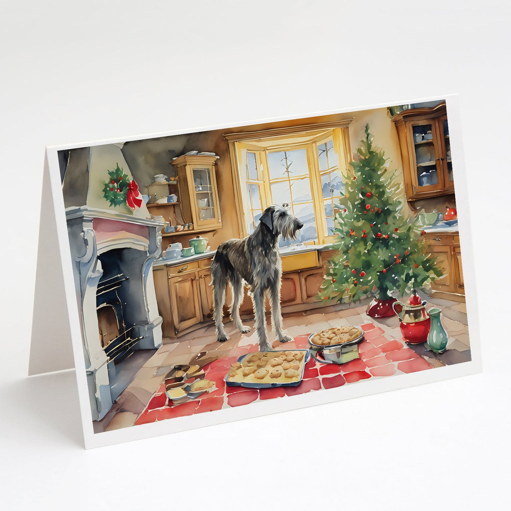 Irish Wolfhound Christmas Cookies Greeting Cards Pack of 8 Blank Cards with Envelopes Whimsical A7 Size 5x7