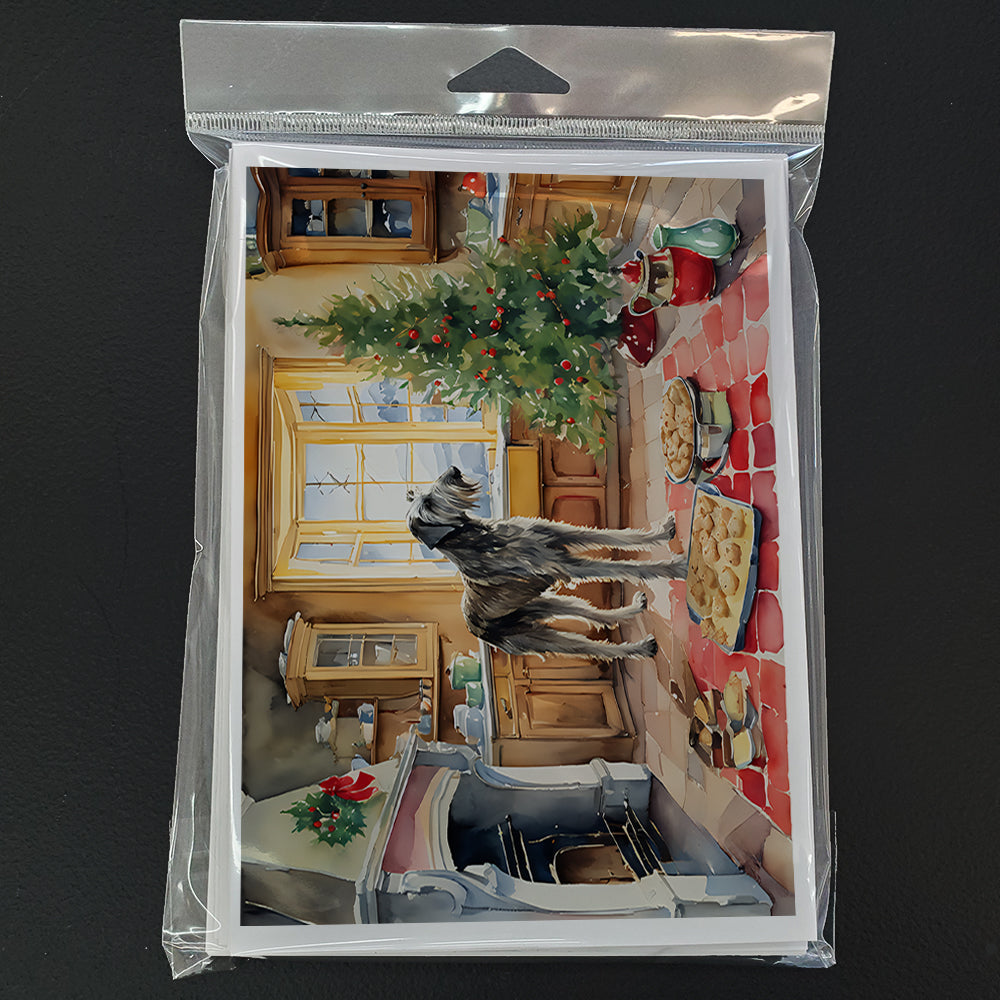 Irish Wolfhound Christmas Cookies Greeting Cards Pack of 8 Blank Cards with Envelopes Whimsical A7 Size 5x7