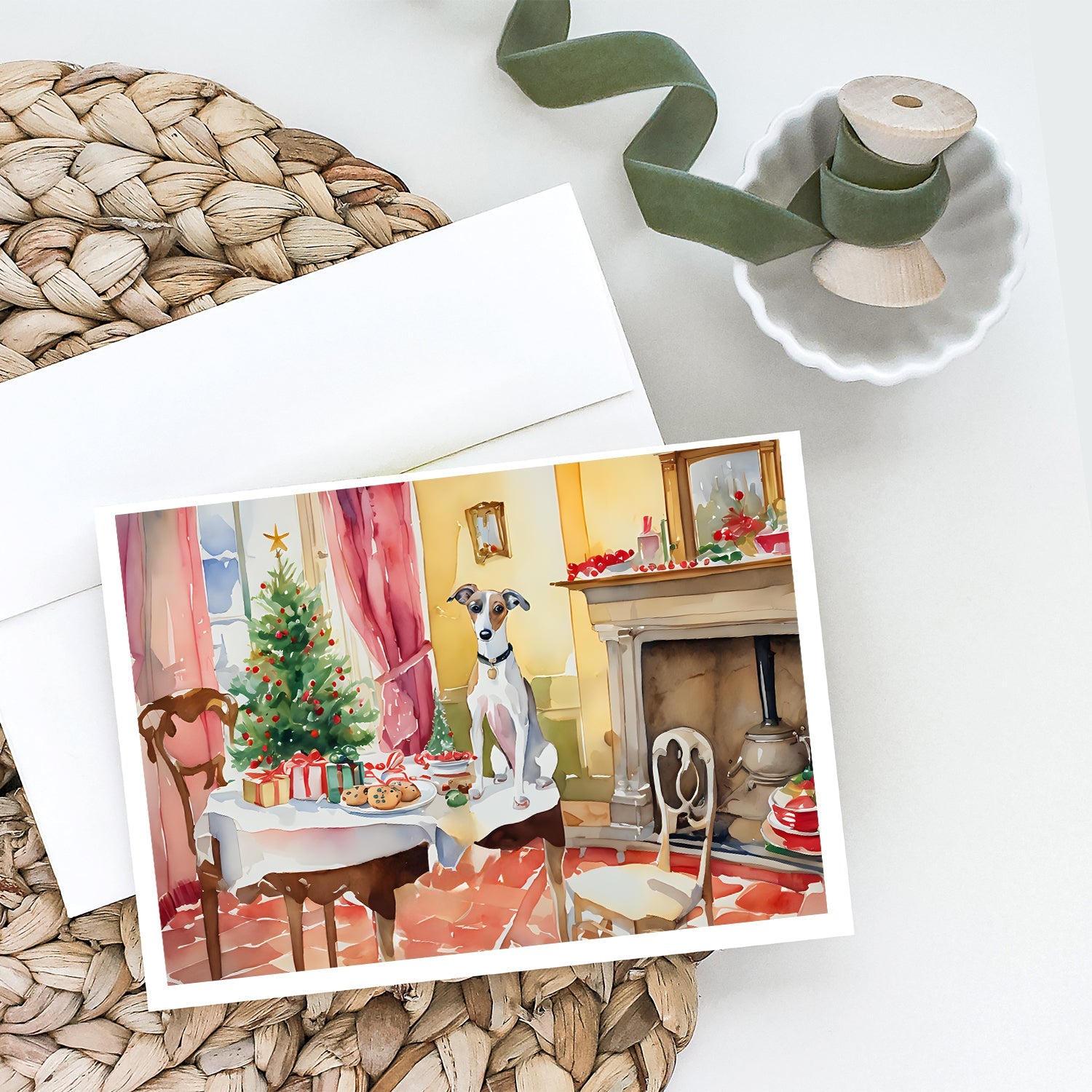 Italian Greyhound Christmas Cookies Greeting Cards Pack of 8 Blank Cards with Envelopes Whimsical A7 Size 5x7