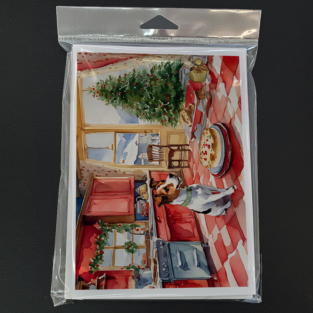 Jack Russell Terrier Christmas Cookies Greeting Cards Pack of 8 Blank Cards with Envelopes Whimsical A7 Size 5x7