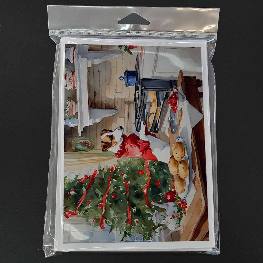 Jack Russell Terrier Christmas Cookies Greeting Cards Pack of 8 Blank Cards with Envelopes Whimsical A7 Size 5x7